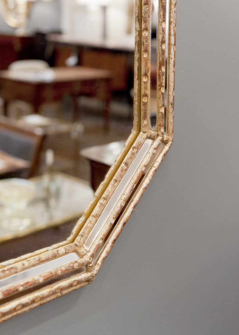 Italian Gold Leafed Octagonal Mirror 3