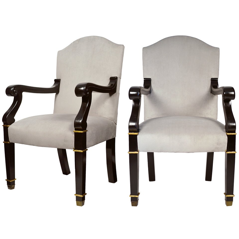 Pair of French Restauration Armchairs For Sale