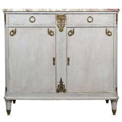 French c1920 Neoclassic Marble Top Buffet