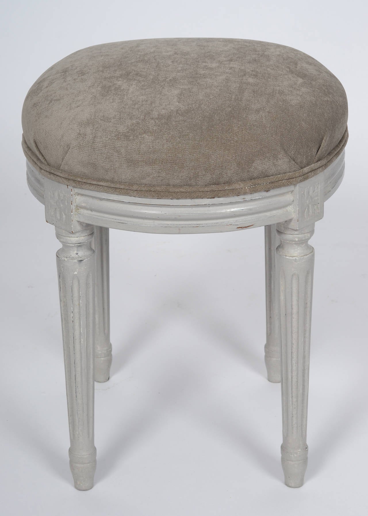 Wood French Louis XVI Style Pair of Stools