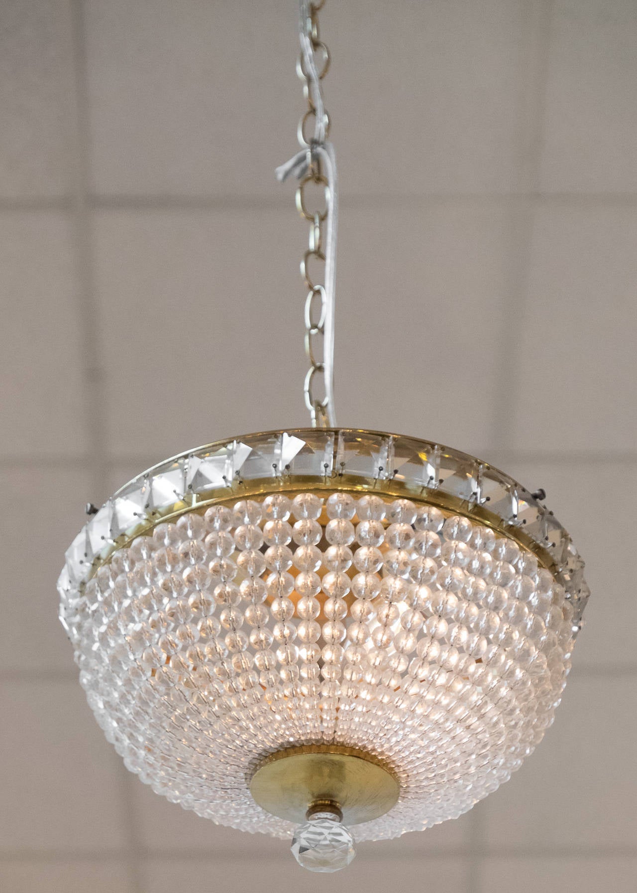 Early 20th Century French Empire Style Crystal Ceiling Fixtures