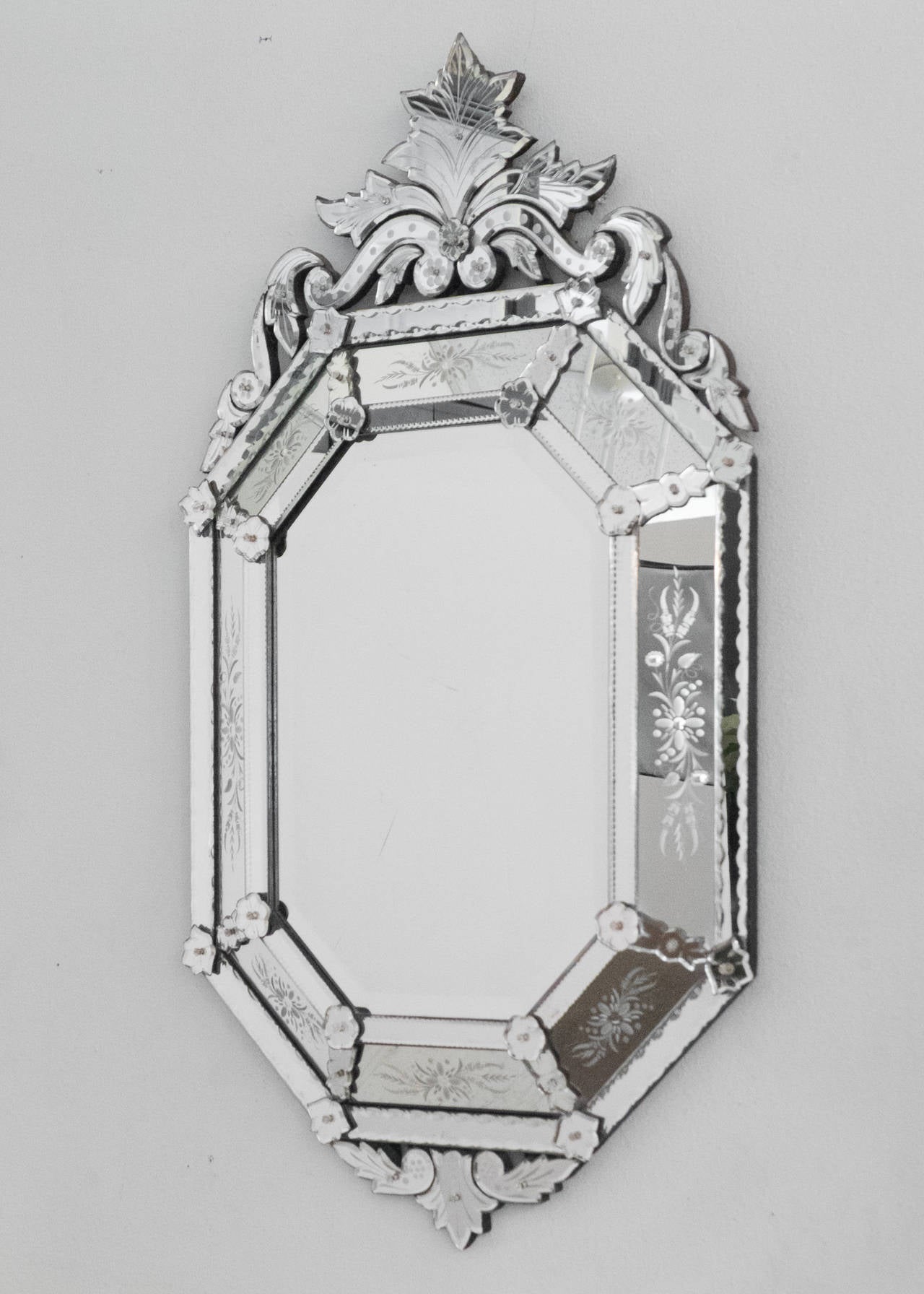 Baroque Antique Italian Mirror of Venetian Glass