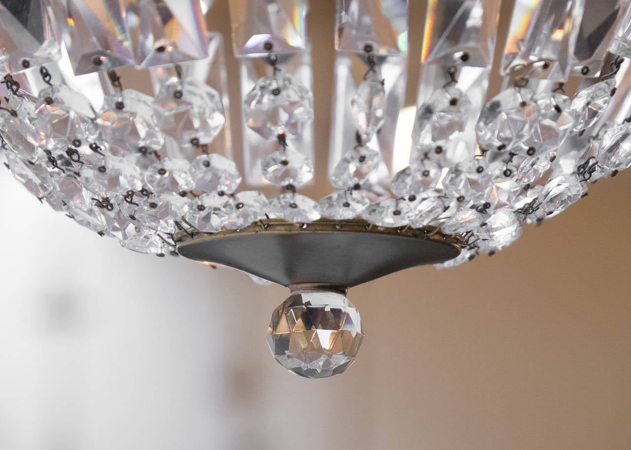 French Empire Crystal and Bronze Chandelier 4