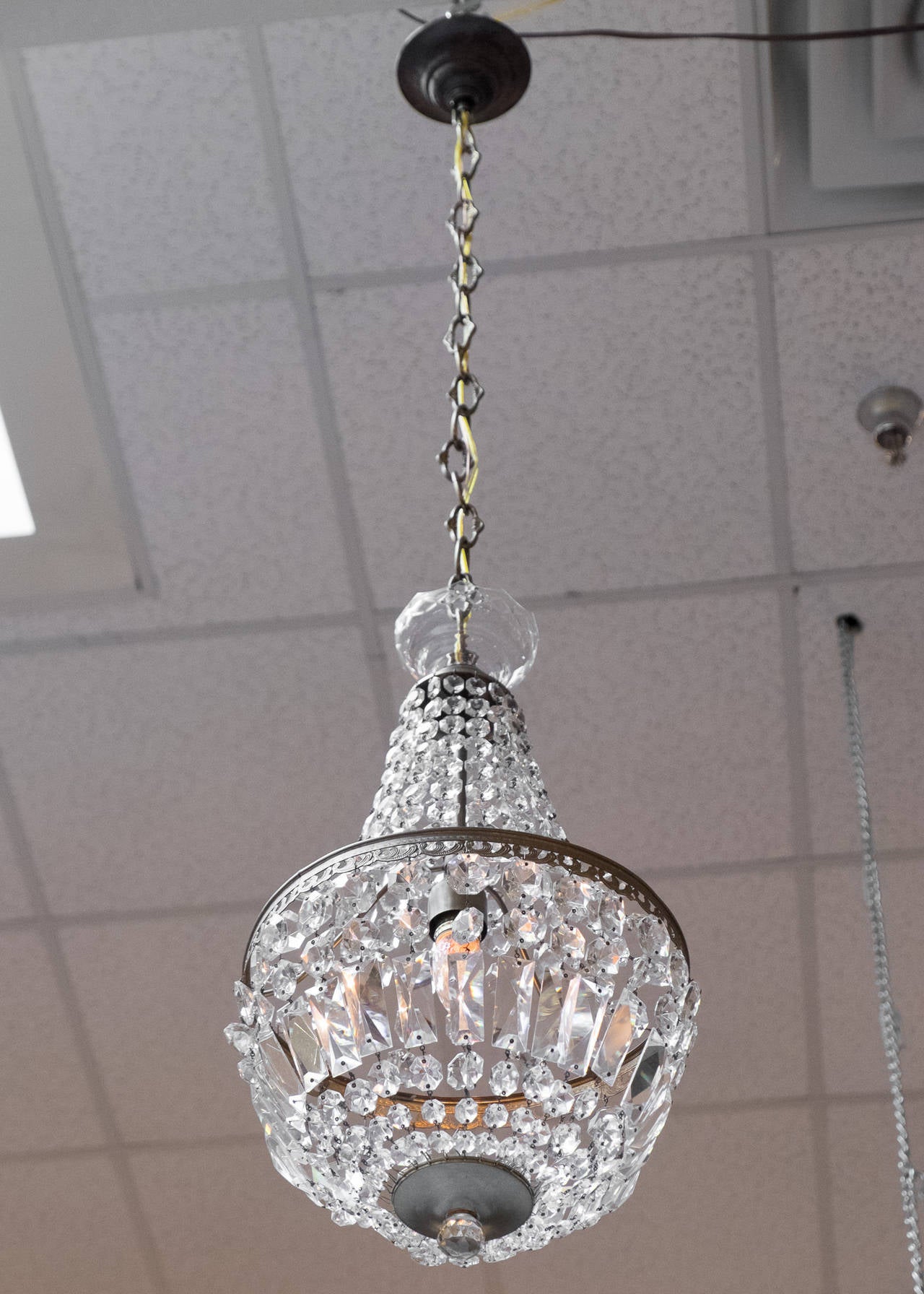 French Empire Crystal and Bronze Chandelier 5