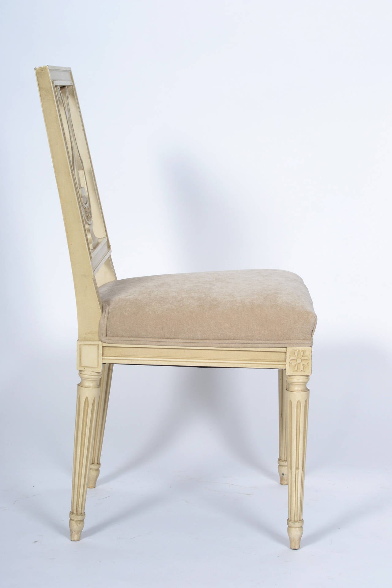 French Louis XVI Lyre Dining Chairs 1