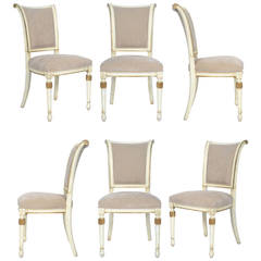 French Directoire Style Set of Six Dining Chairs