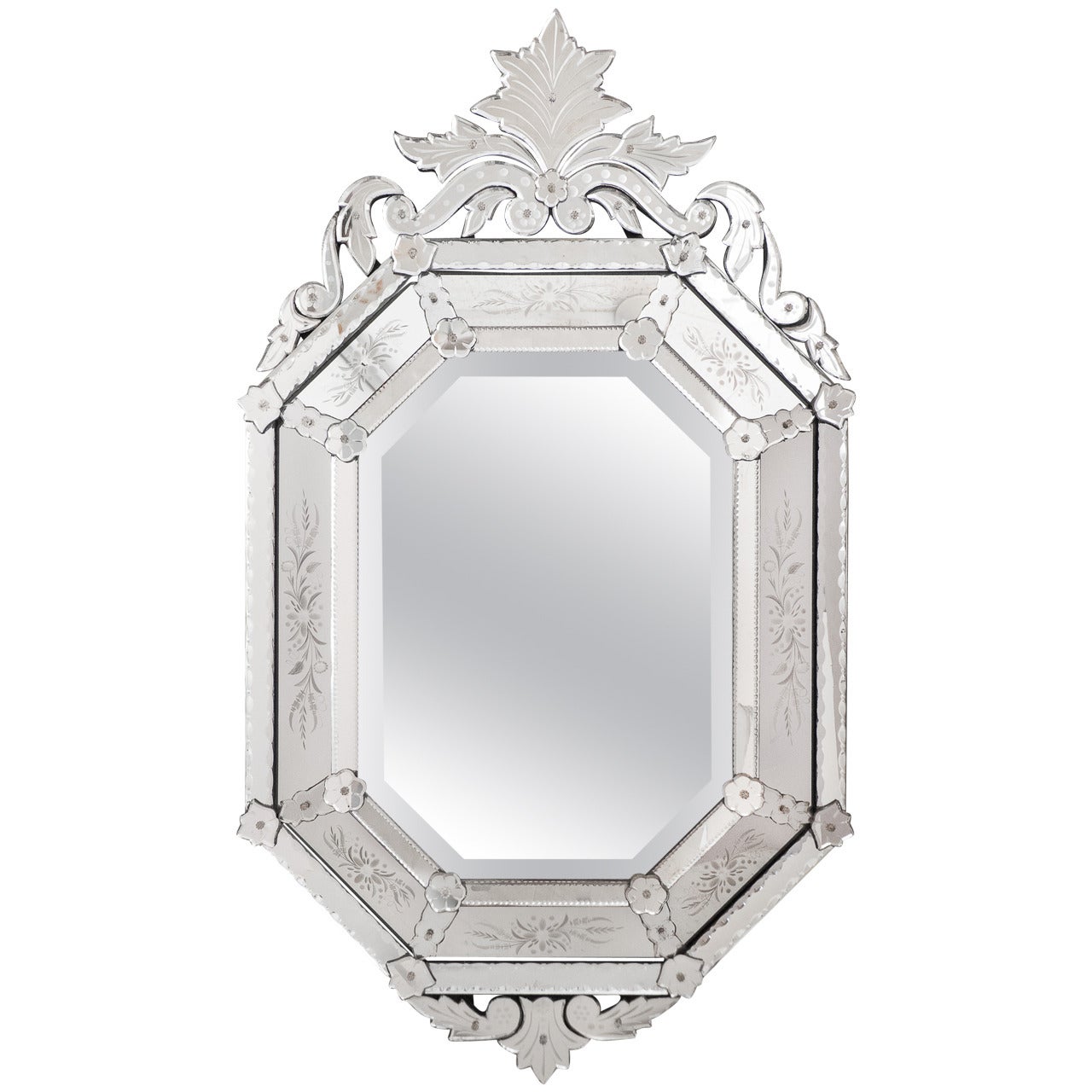 Antique Italian Mirror of Venetian Glass