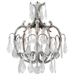Genovese Crystal Beaded Chandelier from Italy