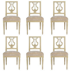 Antique French Louis XVI Lyre Dining Chairs