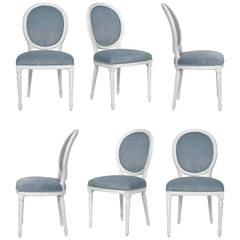 French Louis XVI Set of Six Dining Chairs