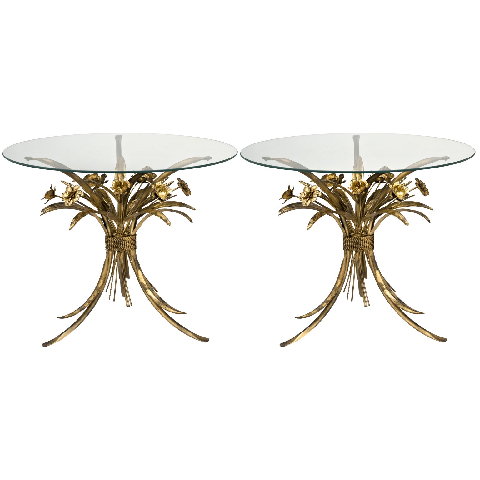 Pair of Coco Chanel "Sheaf of Wheat" SIde Tables