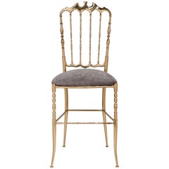 Vintage Gilt Brass Chiavari Side Chair