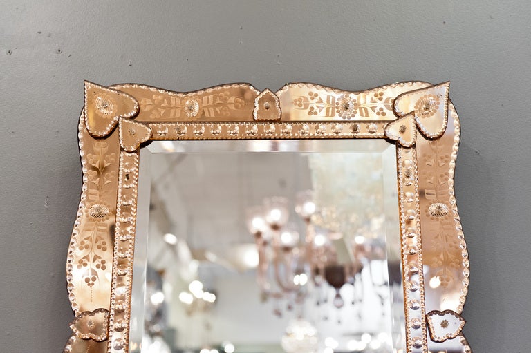 Mid-20th Century Venetian Mirror with Copper Mirror Frame