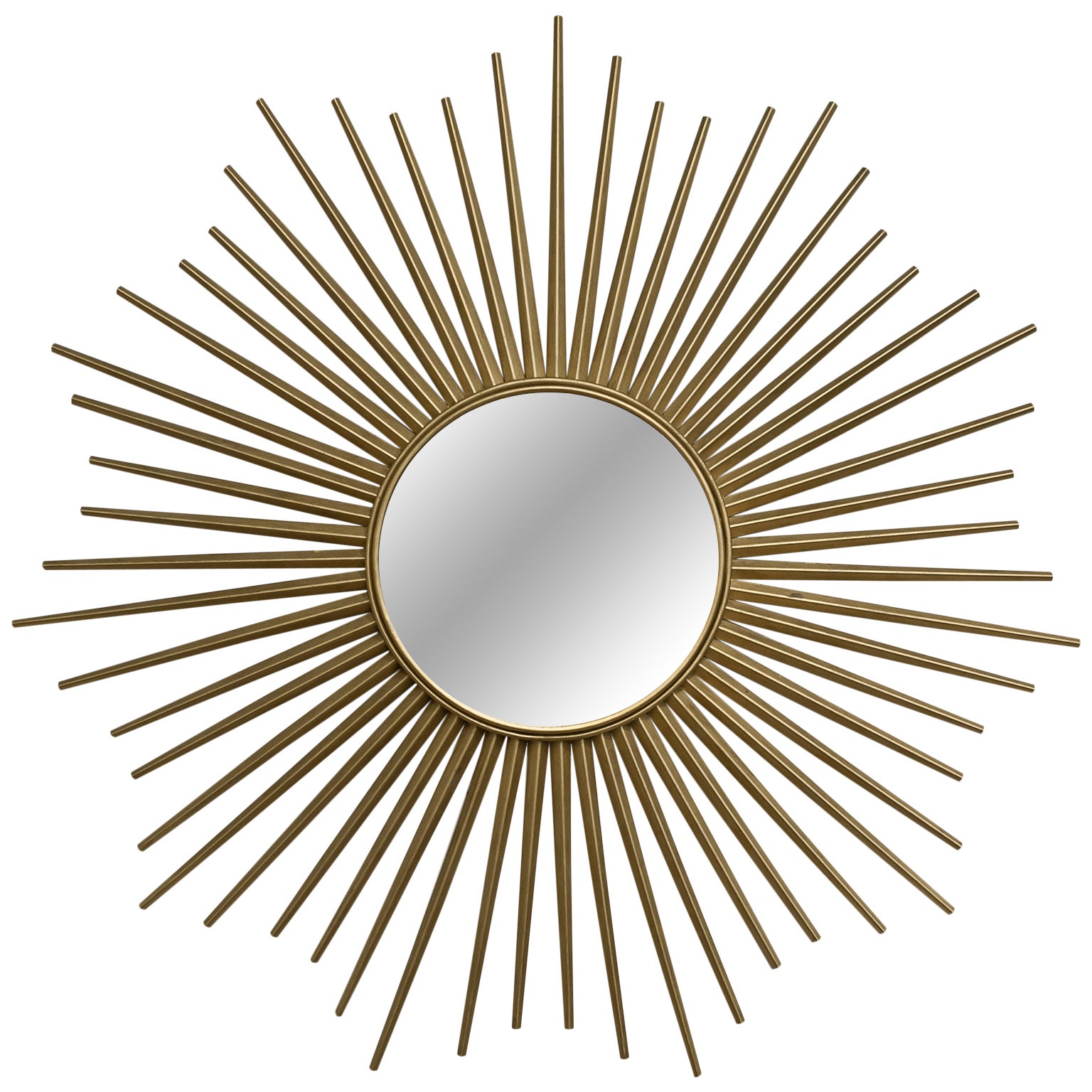 Vintage Gilded Brass Sunburst Mirror