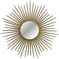 Vintage Gilded Brass Sunburst Mirror