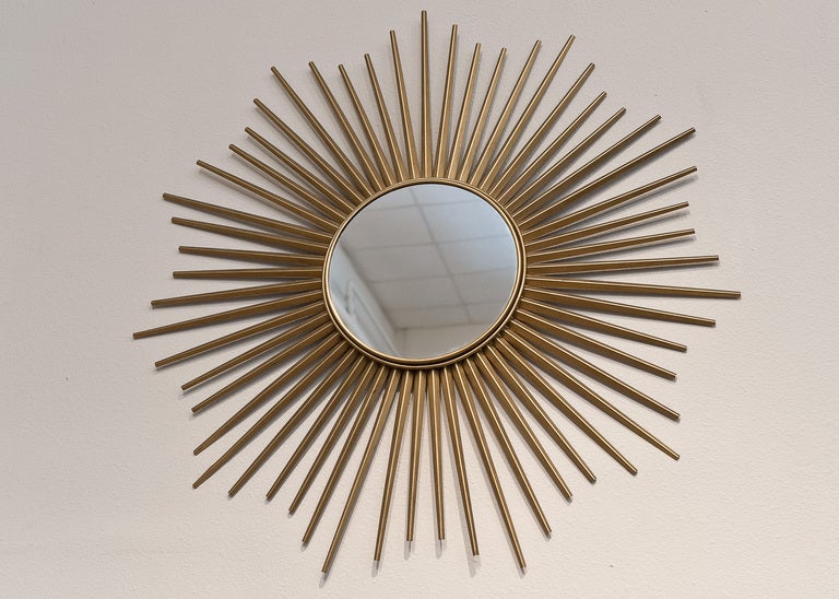 Vintage Gilded Brass Sunburst Mirror 5
