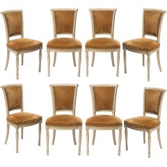 Antique Set of 8 Directoire Style Dining Chairs