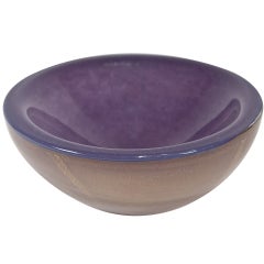 Purple Murano "Polvera d'Oro" Glass Bowl