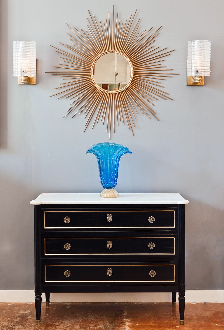 Louis XVI Marble Top Ebonized Chest of Drawers at 1stdibs