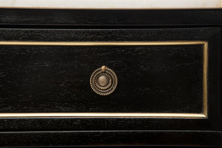 Louis XVI Marble Top Ebonized Chest of Drawers 3