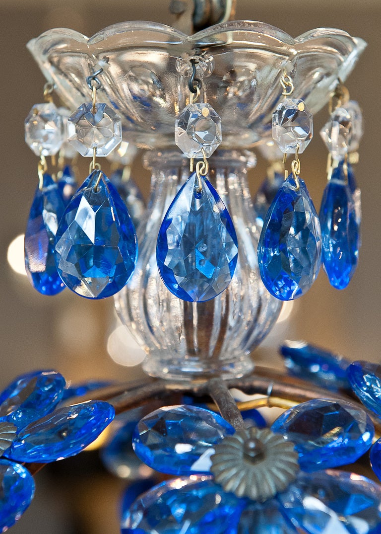 blue chandelier crystals