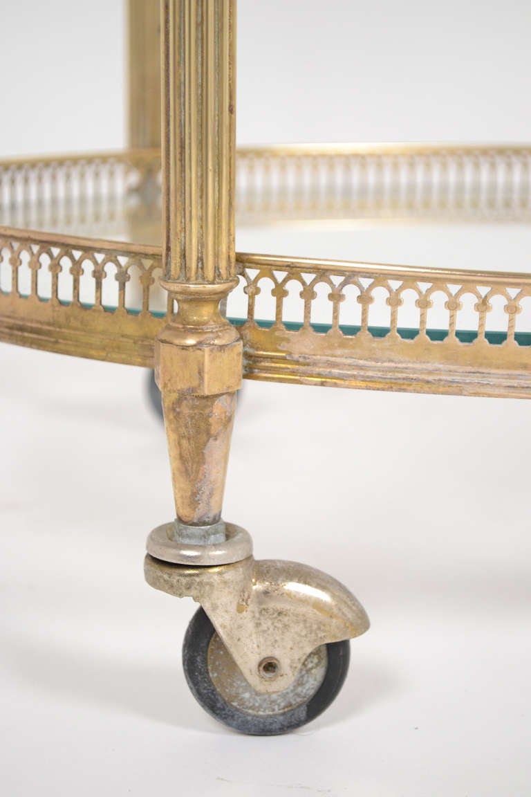 Chariot de bar ovale en laiton Art Déco français 3