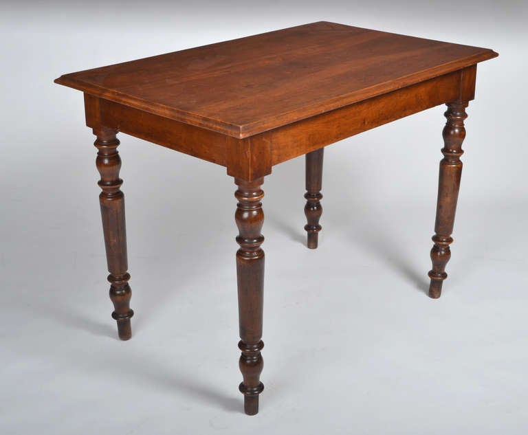 French Louis Philippe Period Solid Walnut Writing Table