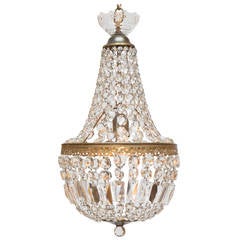 French Empire Crystal and Bronze Chandelier