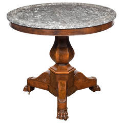 French Empire Period Marble-Top Gueridon