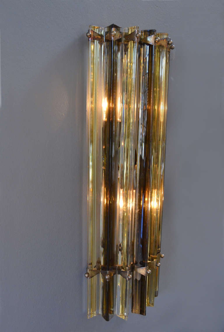 Murano Amber and Tea Glass Sconces by Venini 3