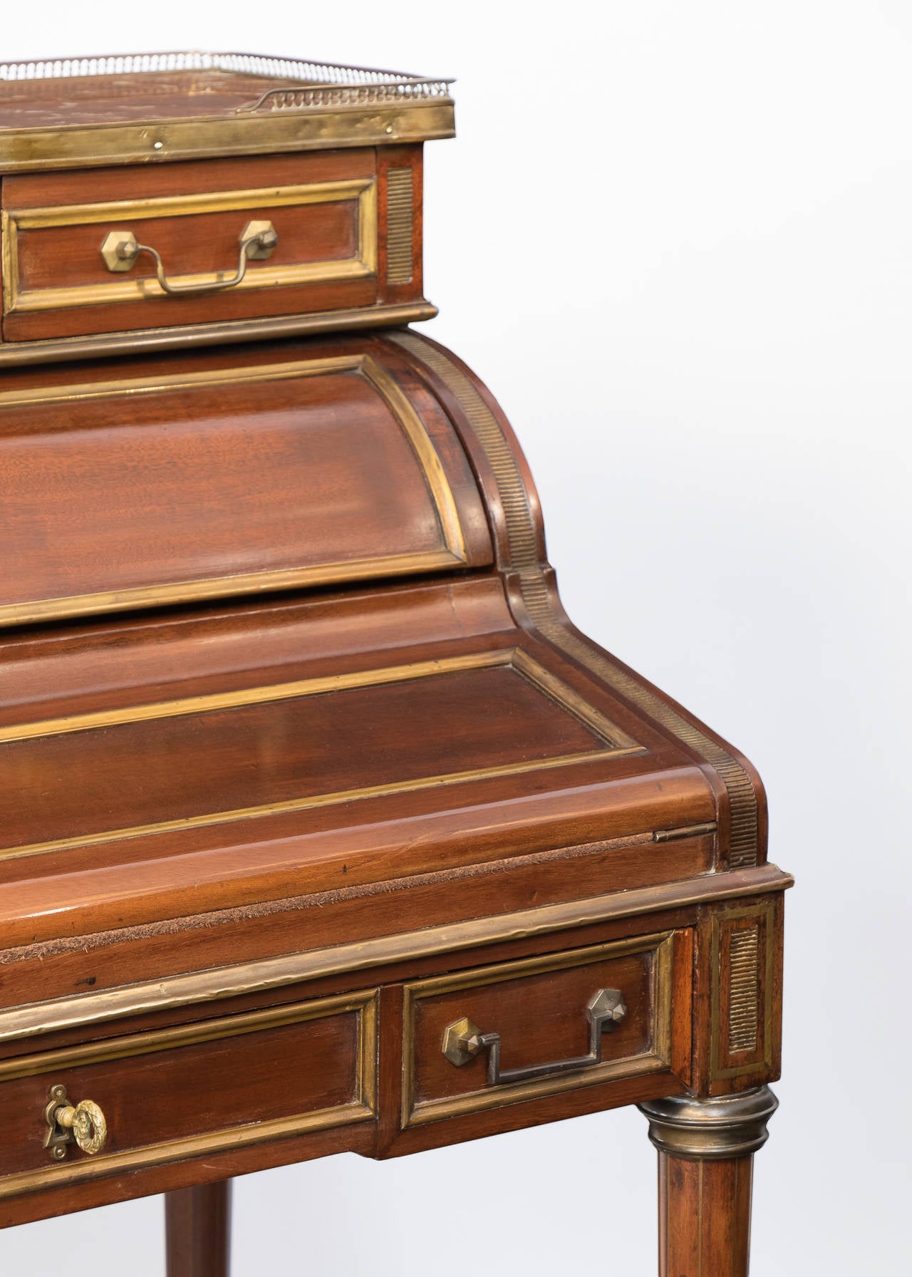 19th Century Louis XVI Mahogany Roll-Top Desk