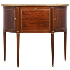 Louis XVI Console in Mahogany with Carrara Marble Top