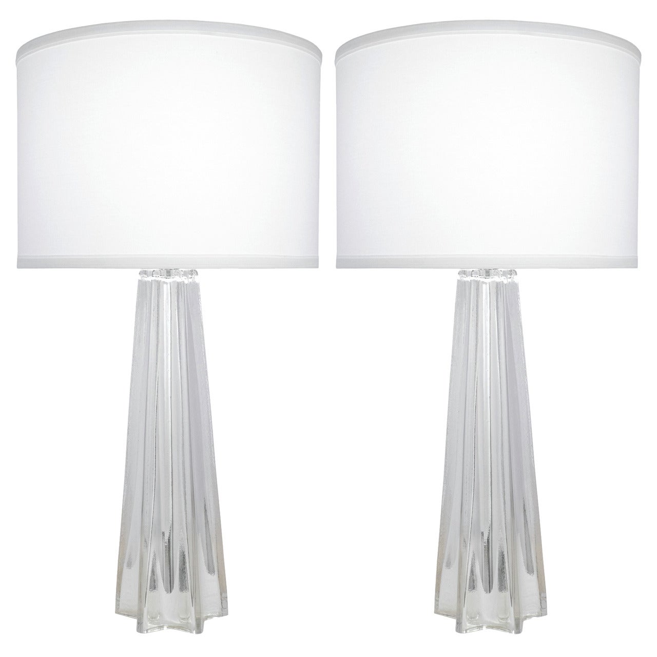 Murano Mercury Glass, Pair of Table Lamps