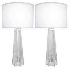 Paire de lampes de table en verre Murano Mercury