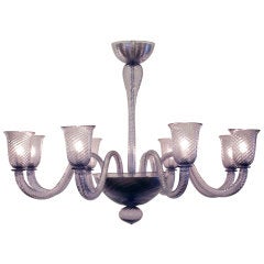 8 Branch "Viola" Murano Glass Chandelier