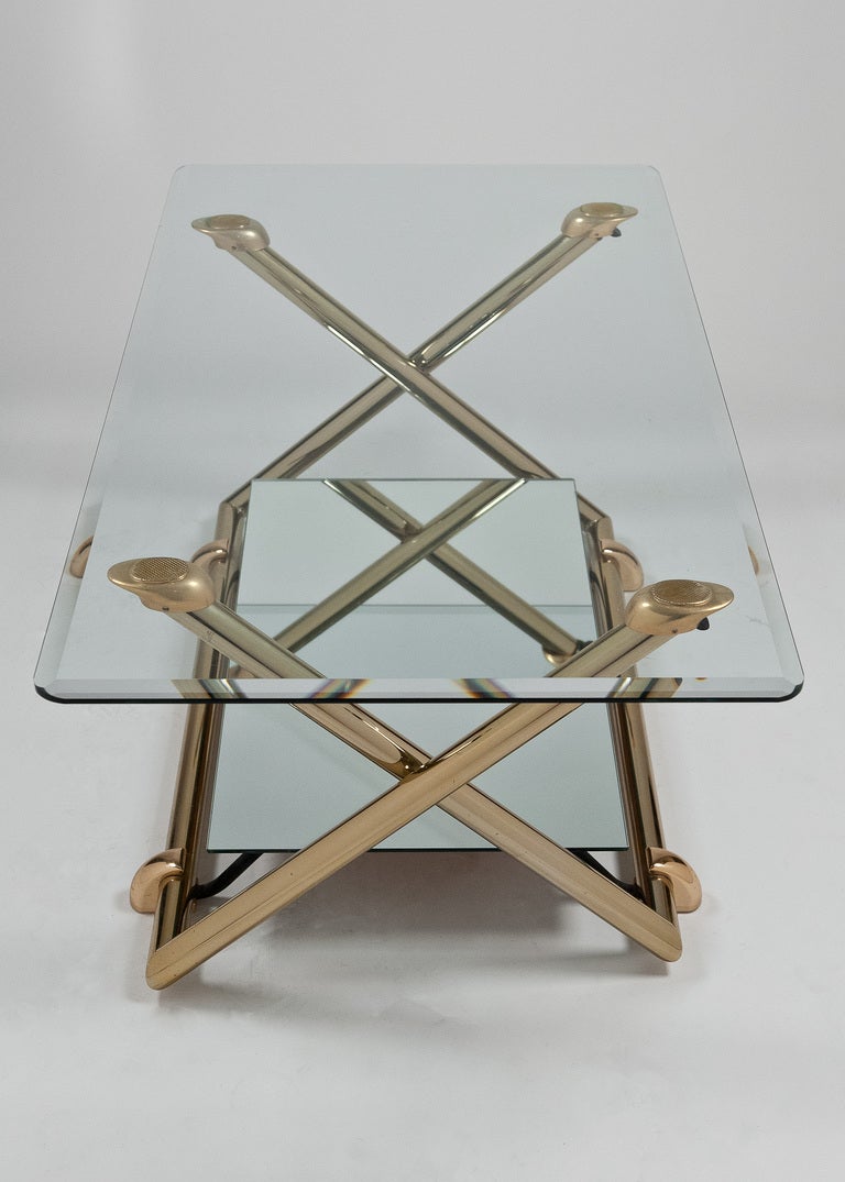 Brass Vintage Adjustable Height Coffee Table