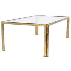 French Vintage Maison Bagues Brass Coffee Table