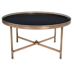 French Brass and Black "Opaline" Coffee Table French Brass and Black "Opaline" Coffee Table