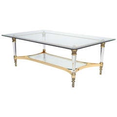 Maison Jansen Bronze and Lucite Coffee Table