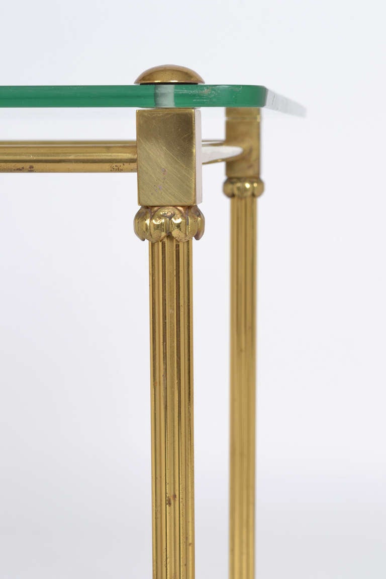 French Vintage Brass and Glass Bar Cart at 1stDibs