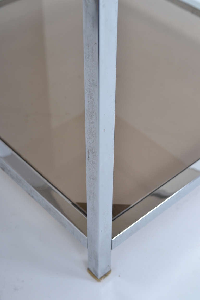 Pair of French Vintage Chrome Side Tables 4