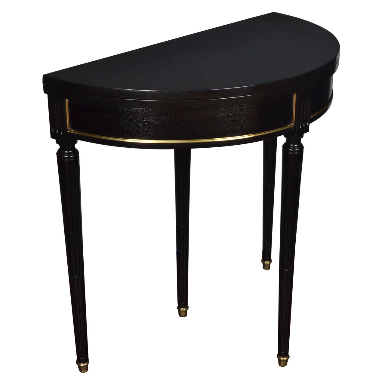 Louis XVI Ebonized Mahogany Game Table/Demi-lune Console