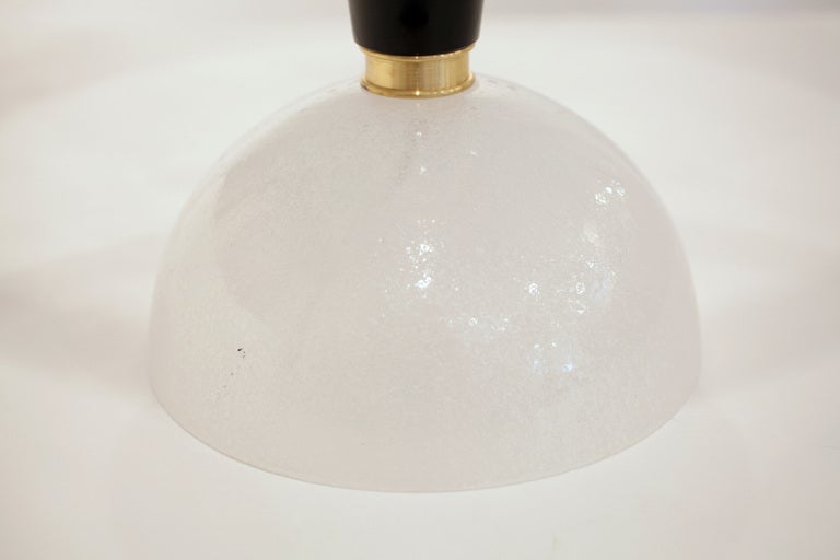 Paire de lampes de Murano en verre de Murano noir jais et verre Pulegoso en vente 1