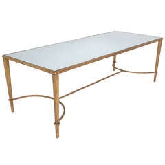 French Vintage Gold Leafed Coffee Table in the Manner of Jacques Adnet French Vintage Gold Leafed Coffee Table in the Manner of Jacques Adnet