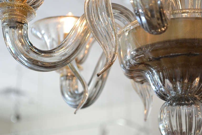 Lampadario in vetro di Murano grigio Avventurina in vendita 2