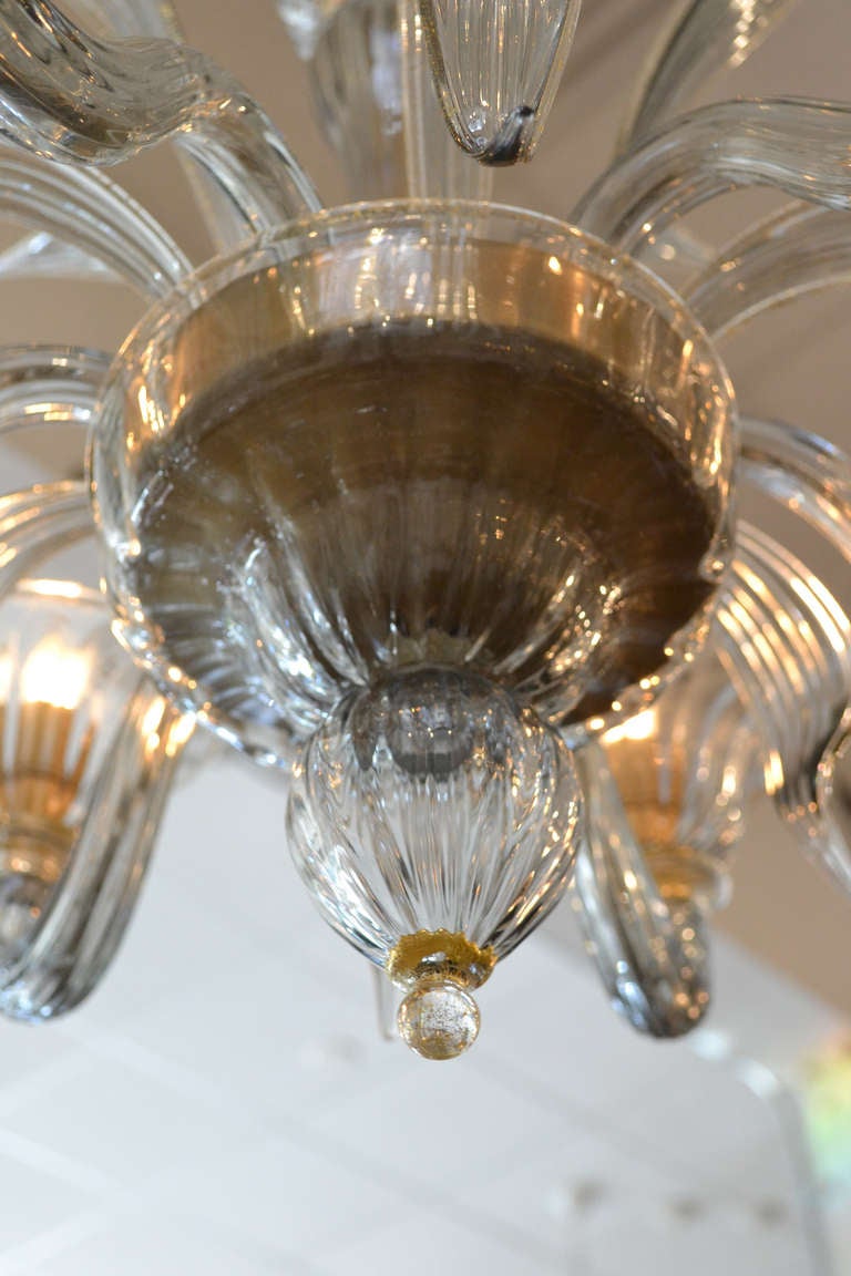 Lampadario in vetro di Murano grigio Avventurina in vendita 3