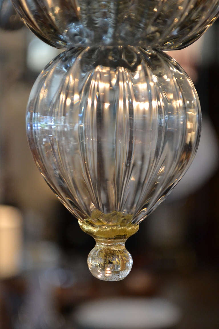 Lampadario in vetro di Murano grigio Avventurina in vendita 4