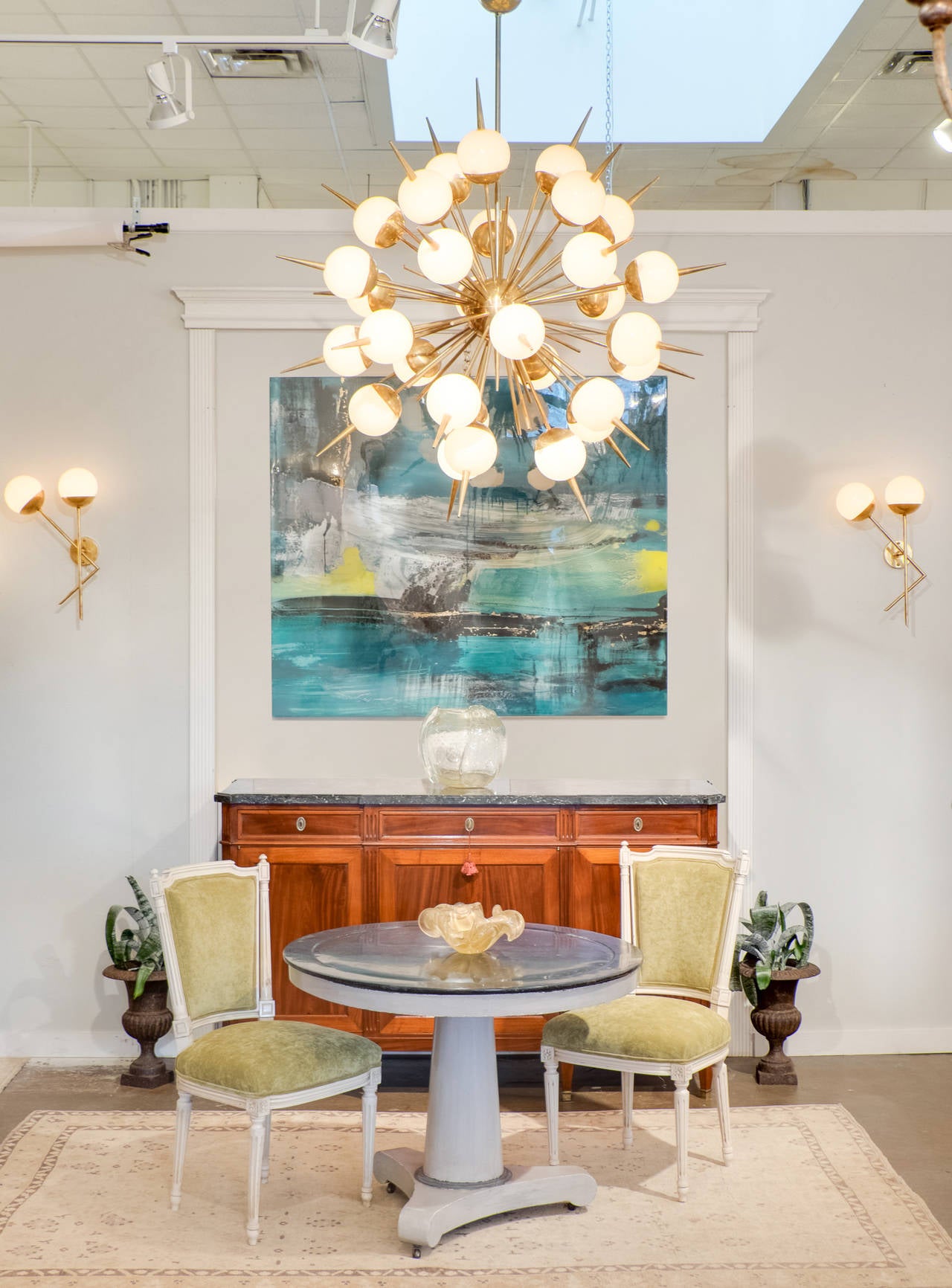 Murano Glass and Brass Stilnovo Sconces