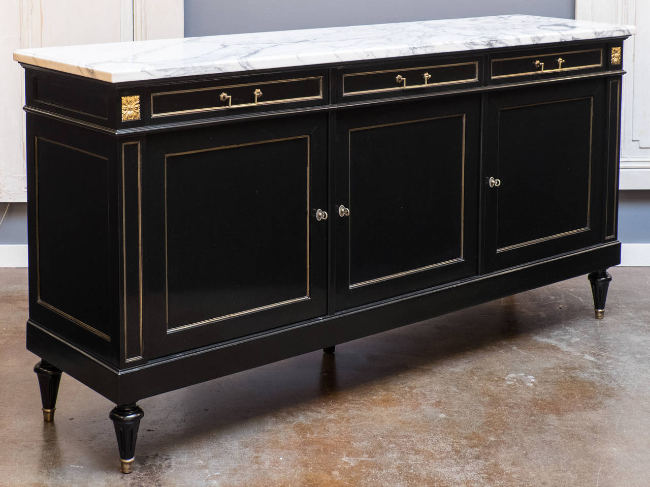 Mid-20th Century French Louis XVI Style Marble-Top Buffet