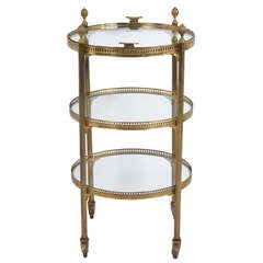 French Neoclassic Three-Tier Bar Cart